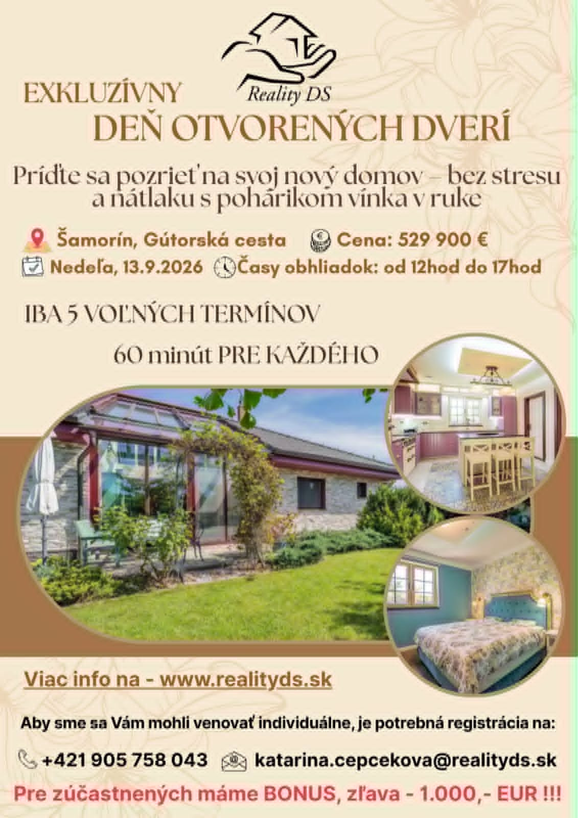 POZVÁNKA NA DEŇ OTVORENÝCH  DVERÍ  v Šamoríne!!!